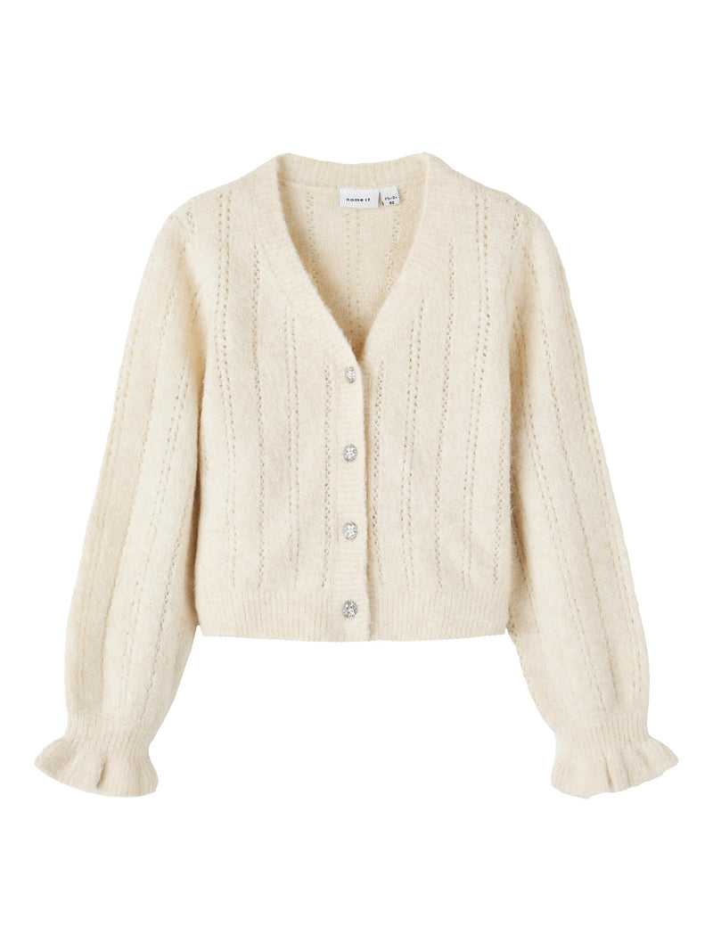 Name It NMFNESALLY Strik Cardigan - Buttercream
