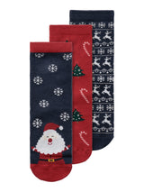 Name It Christmas Strømper, 3-pak - Dark Sapphire