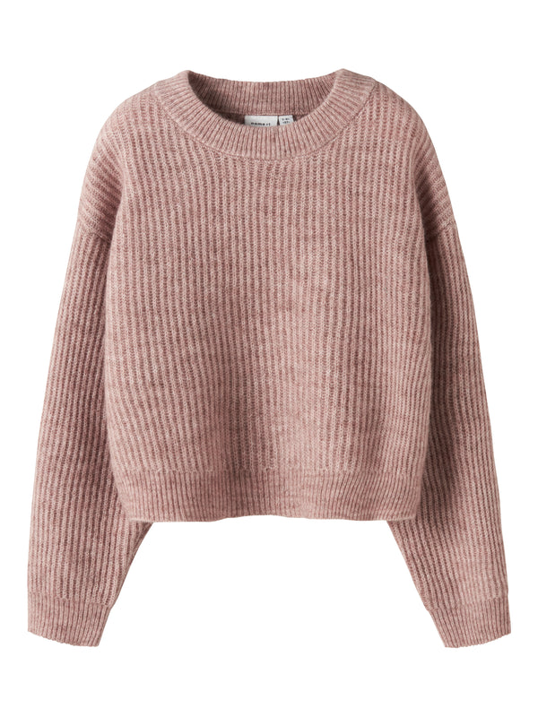 Name It Holly Boxy Short Strik Bluse - Deauville Mauve