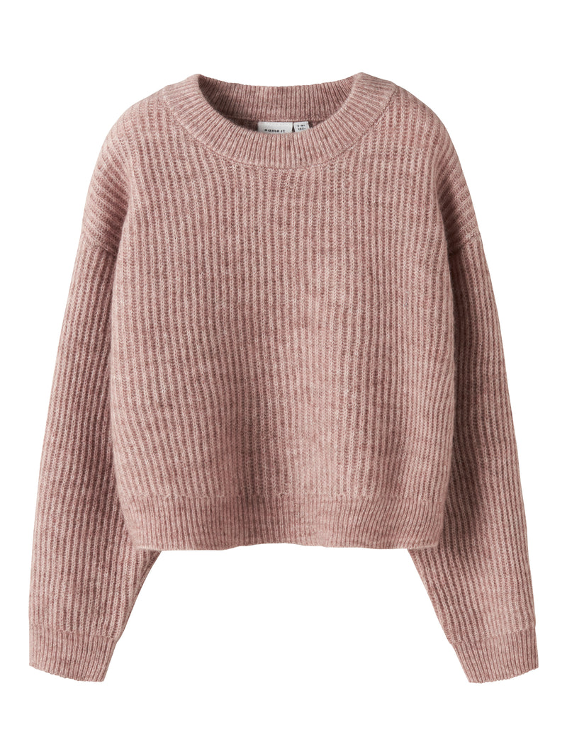 Name It Holly Boxy Short Strik Bluse - Deauville Mauve