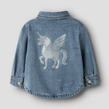 Name It Luna Glitter Enhjørning Denim Jakke - Medium Blue