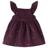 Name It Felina Fløjls Spencer Kjole - Catawba Grape Glitter Bows
