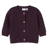 Name It Lomille Strik Cardigan - Plum Perfect