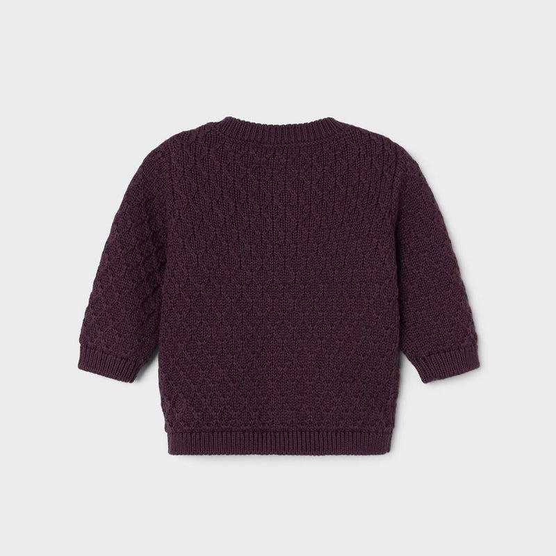 Name It Lomille Strik Cardigan - Plum Perfect