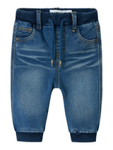 Name It Ben Baggy Fleece Jeans - Medium Blue Denim