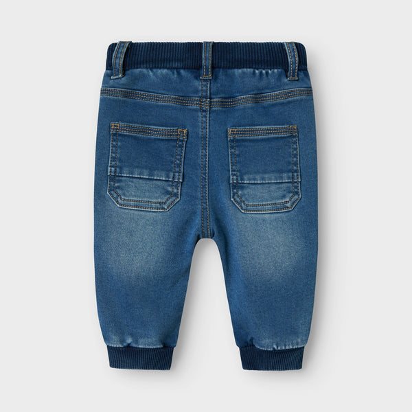 Name It Ben Baggy Fleece Jeans - Medium Blue Denim