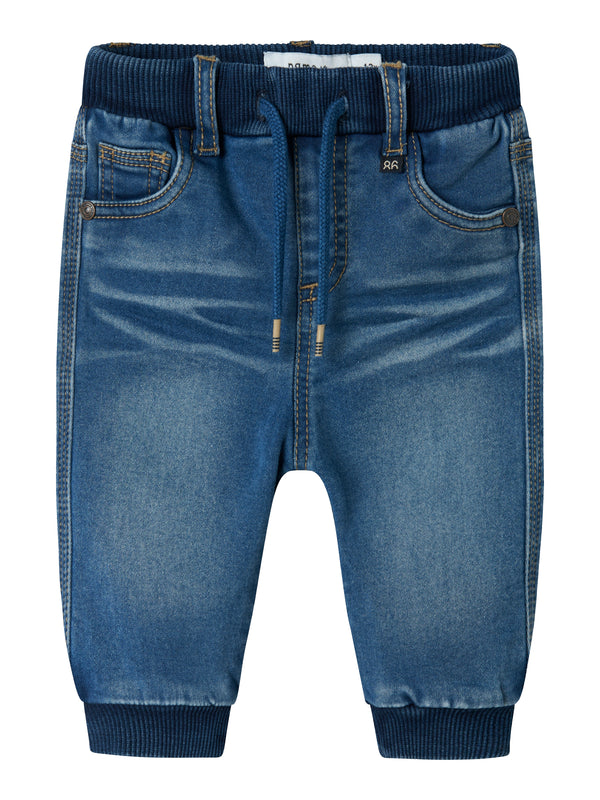 Name It Ben Baggy Fleece Jeans - Medium Blue Denim