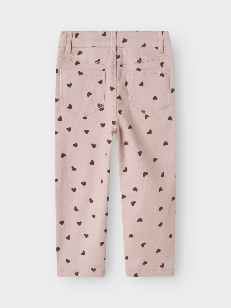 Name It Rose Straight Bukser - Burnished Lilac Heart