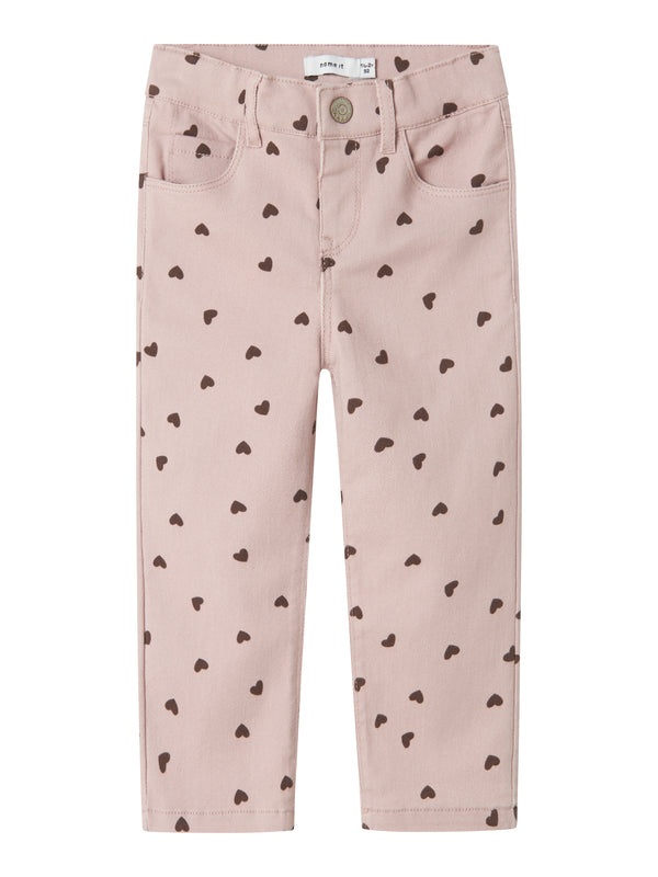 Name It Rose Straight Bukser - Burnished Lilac Heart