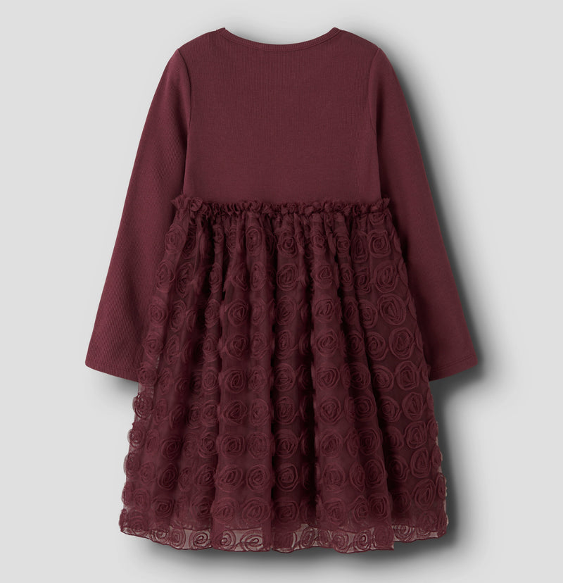 Name It Sykia Tulle Tyl Kjole - Burgundy