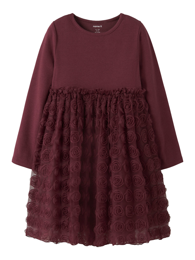 Name It Sykia Tulle Tyl Kjole - Burgundy