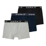 Name It Boxershorts, 3-pak - Black/Grey/Navy