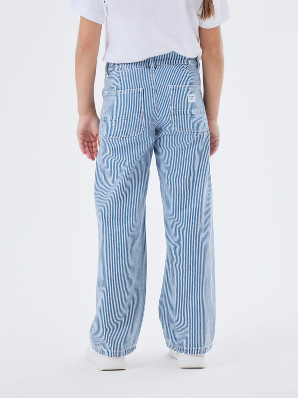 Name It Rose Wide Denim Jeans - Blue Stripe