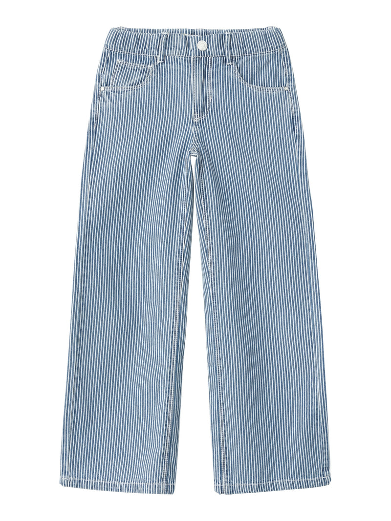 Name It Rose Wide Denim Jeans - Blue Stripe