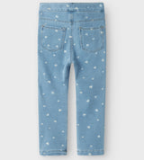 Name It Salli Slim Leggings - Heart Light Blue Denim