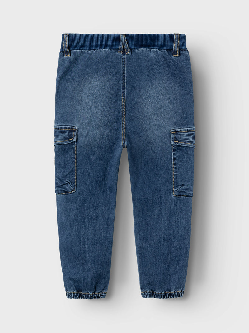 Name It Ben Baggy Cargo Jeans - Dark Blue Denim