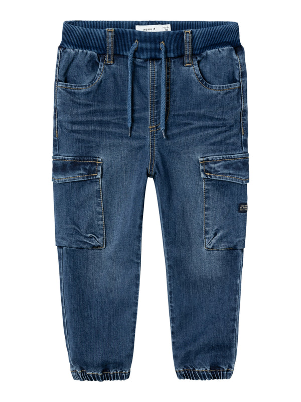 Name It Ben Baggy Cargo Jeans - Dark Blue Denim