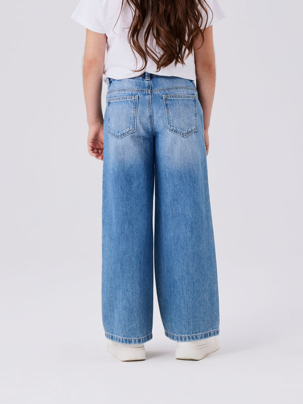 Name It Rose Wide Jeans - Medium Blue Denim