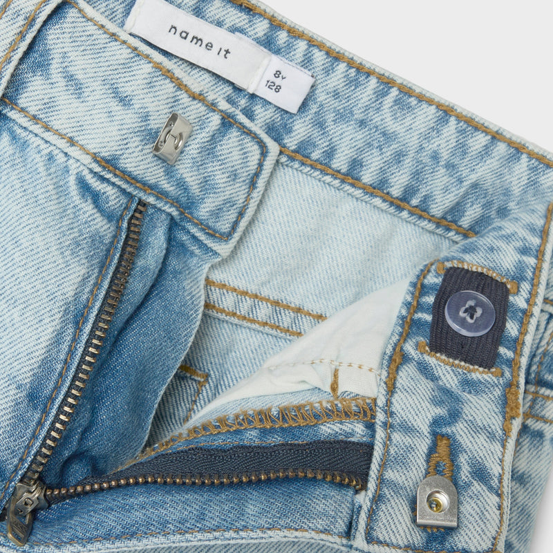 Name It Bella Wide Shorts - Light Blue Bleached Denim
