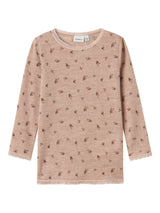 Name It Wang Uld Bluse - Shadow Gray Small Flowers