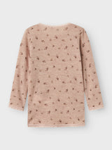 Name It Wang Uld Bluse - Shadow Gray Small Flowers