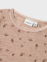 Name It Wang Uld Bluse - Shadow Gray Small Flowers