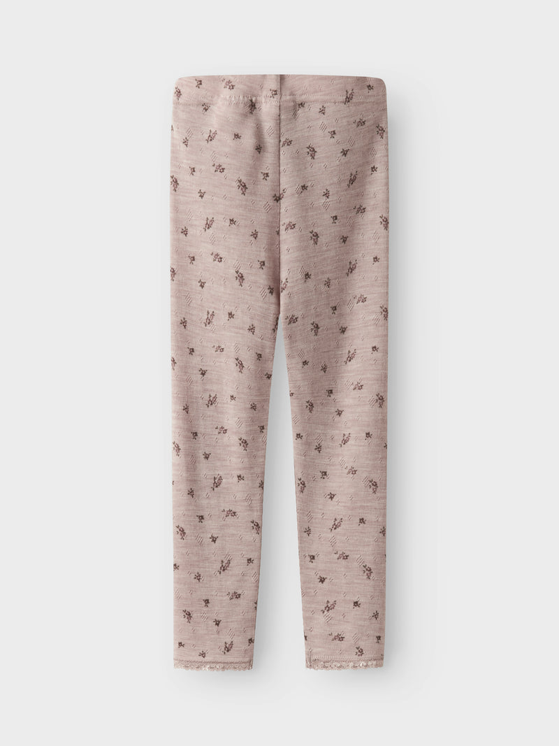 Name It Wang Uld Leggings - Shadow Gray Small Flowers