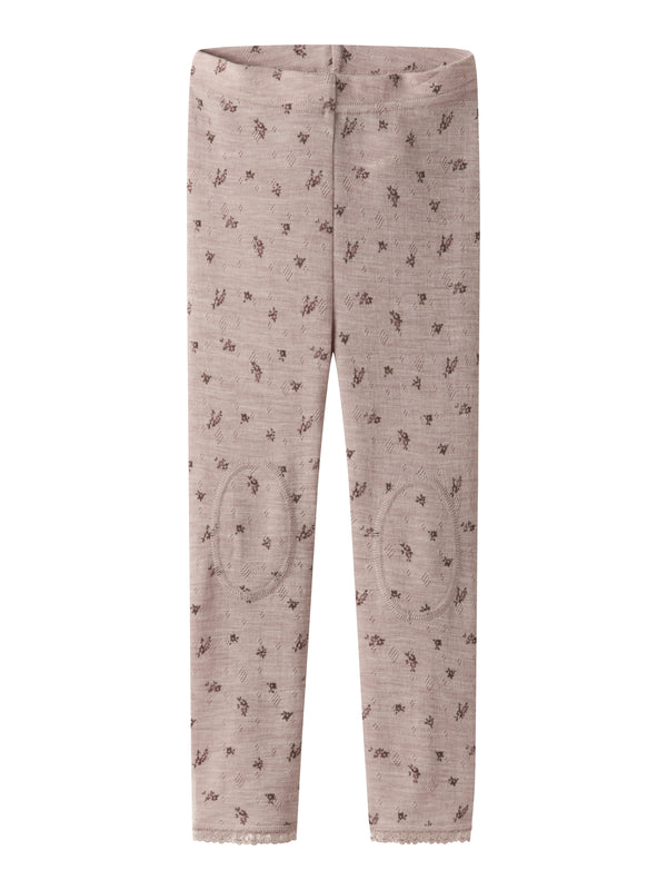 Name It Wang Uld Leggings - Shadow Gray Small Flowers