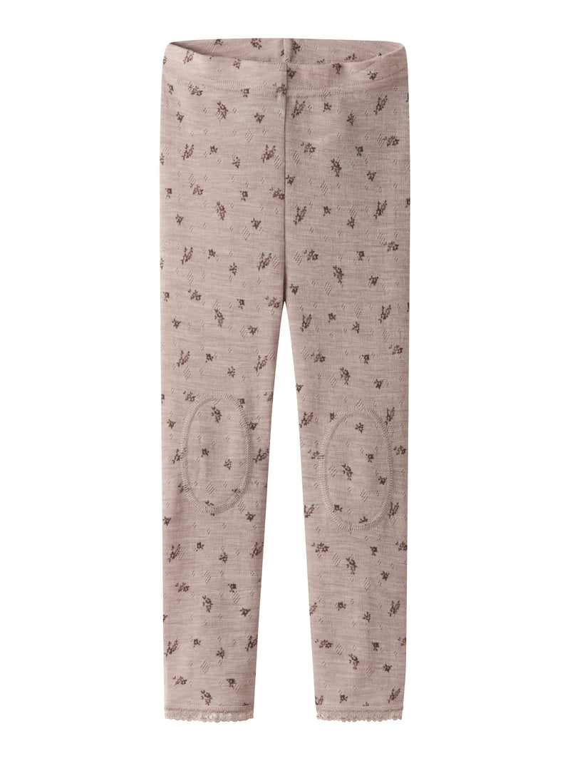 Name It Wang Uld Leggings - Shadow Gray Small Flowers