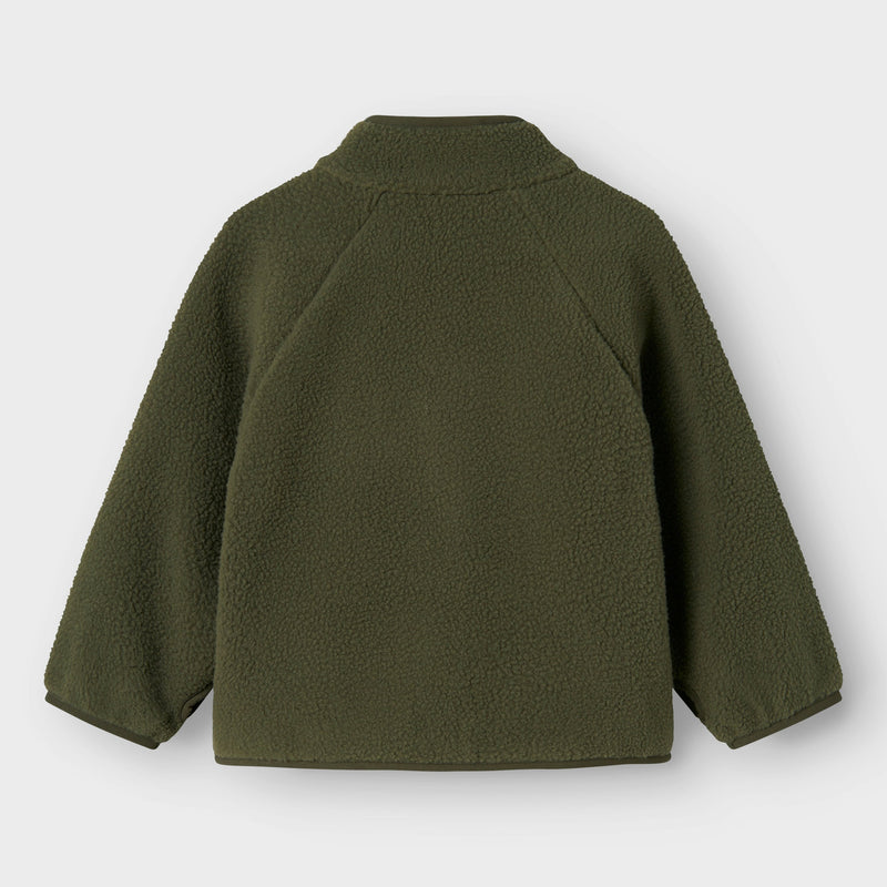 Name It Buster Teddy Cardigan - Dusty Olive