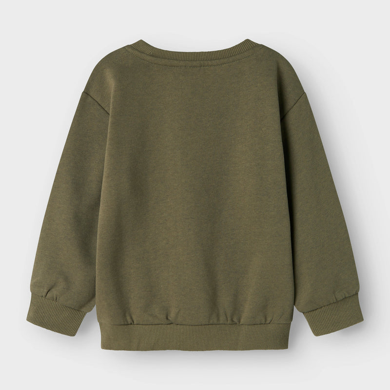 Name It Vallen Sweat Bluse - Dusty Olive Tractor