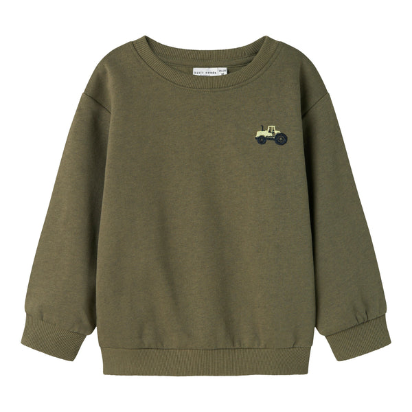 Name It Vallen Sweat Bluse - Dusty Olive Tractor