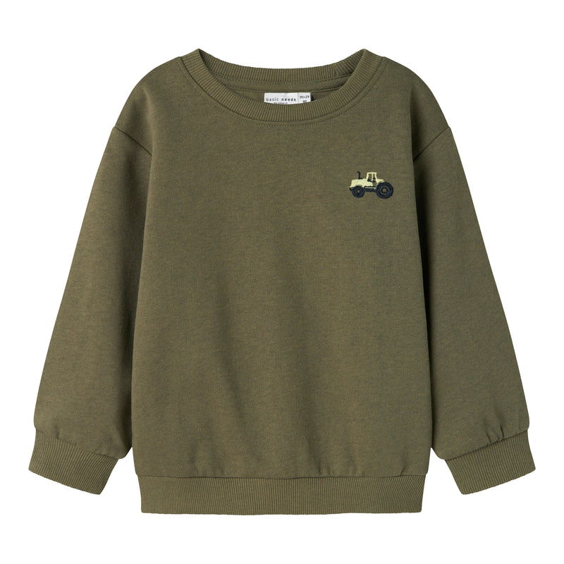 Name It Vallen Sweat Bluse - Dusty Olive Tractor