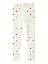 Name It Heart Leggings - Cloud Dancer