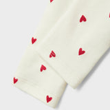 Name It Heart Leggings - Cloud Dancer