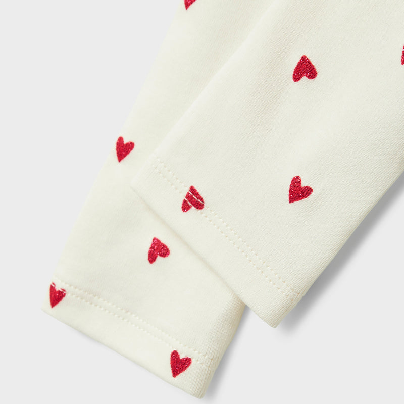 Name It Heart Leggings - Cloud Dancer