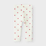 Name It Heart Leggings - Cloud Dancer