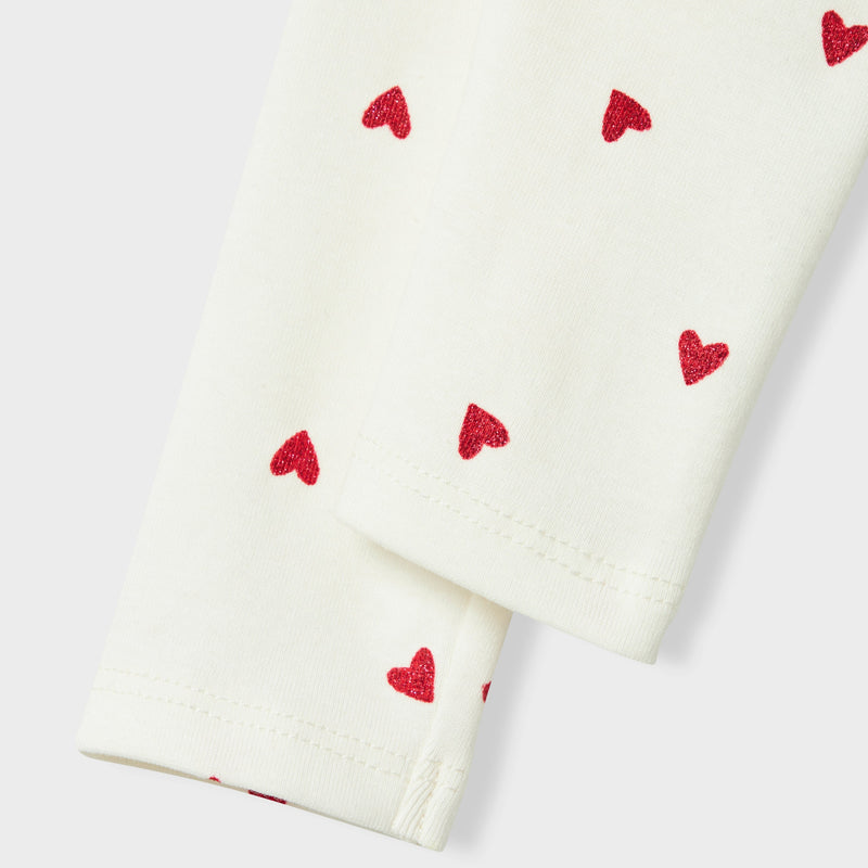 Name It Heart Leggings - Cloud Dancer