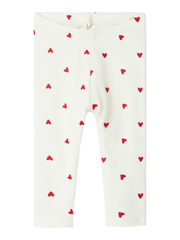 Name It Heart Leggings - Cloud Dancer