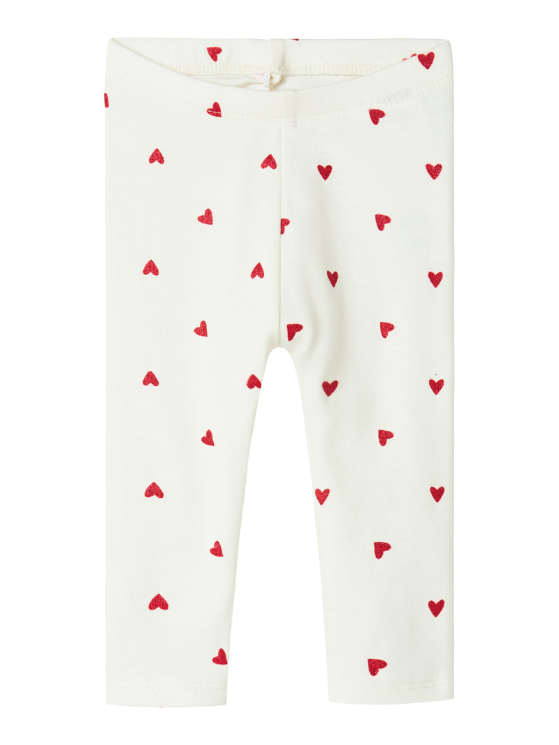 Name It Heart Leggings - Cloud Dancer