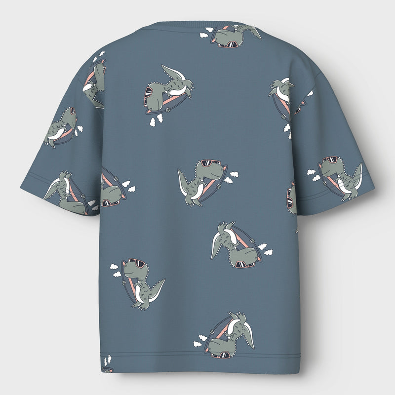 Name It Valther T-Shirt - Blue Mirage Dino surf