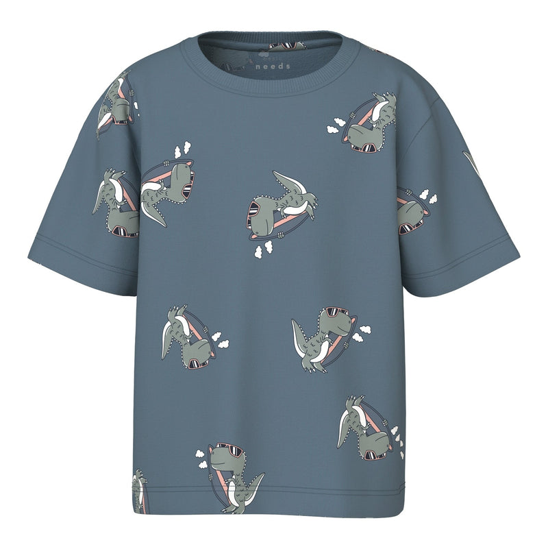 Name It Valther T-Shirt - Blue Mirage Dino surf