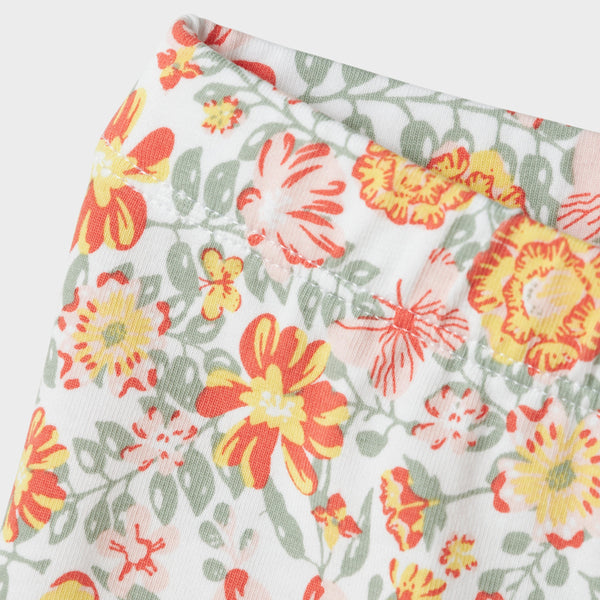 Name It Vayo Shorts Leggings - Bright White Yellow Flower