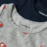 Name It Undertrøje, 2-pak - Brandbiler Grey Melange