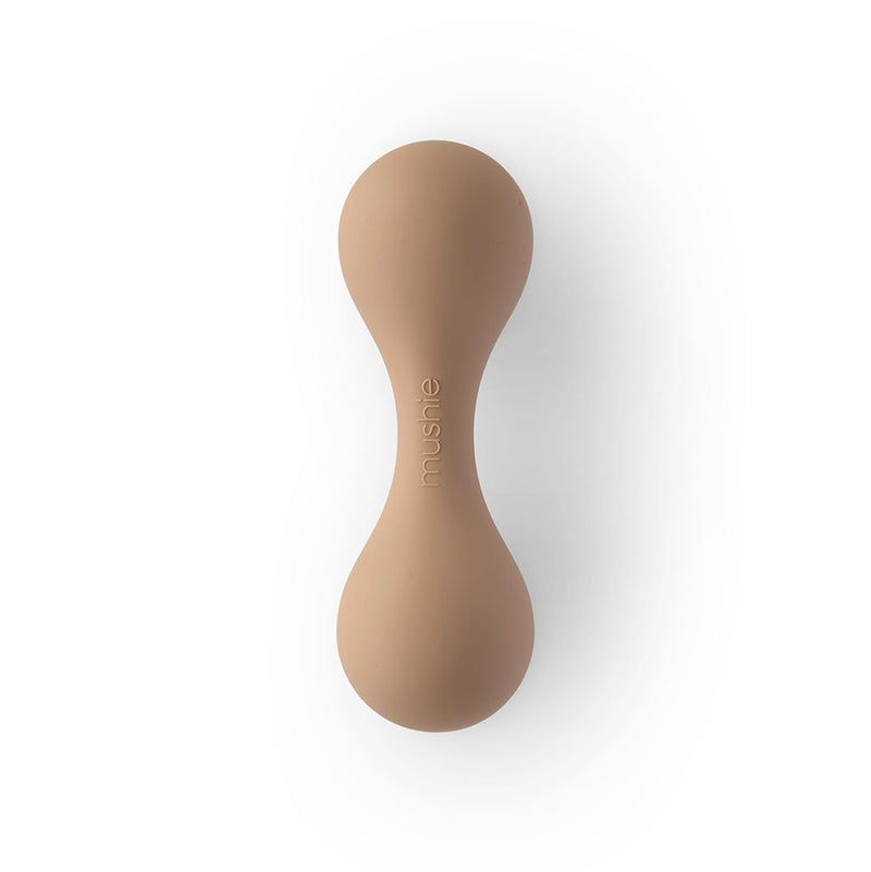 Mushie Silikone Baby Maracas Rangle - Natural