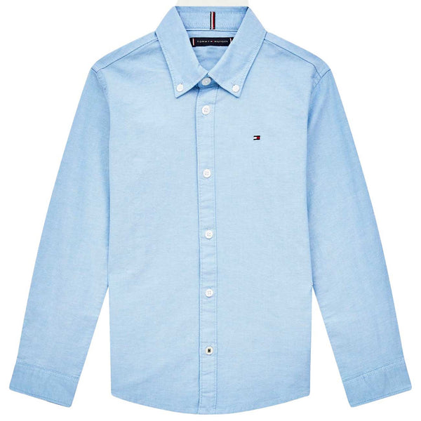 Tommy Hilfiger Boy Stretch Oxford Skjorte - Calm blue
