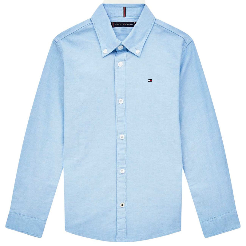 Tommy Hilfiger Boy Stretch Oxford Skjorte - Calm blue