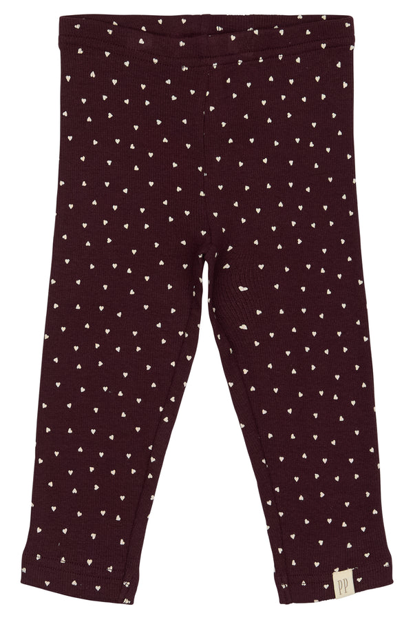 Petit Piao Leggings Modal Heart - Dark Grape