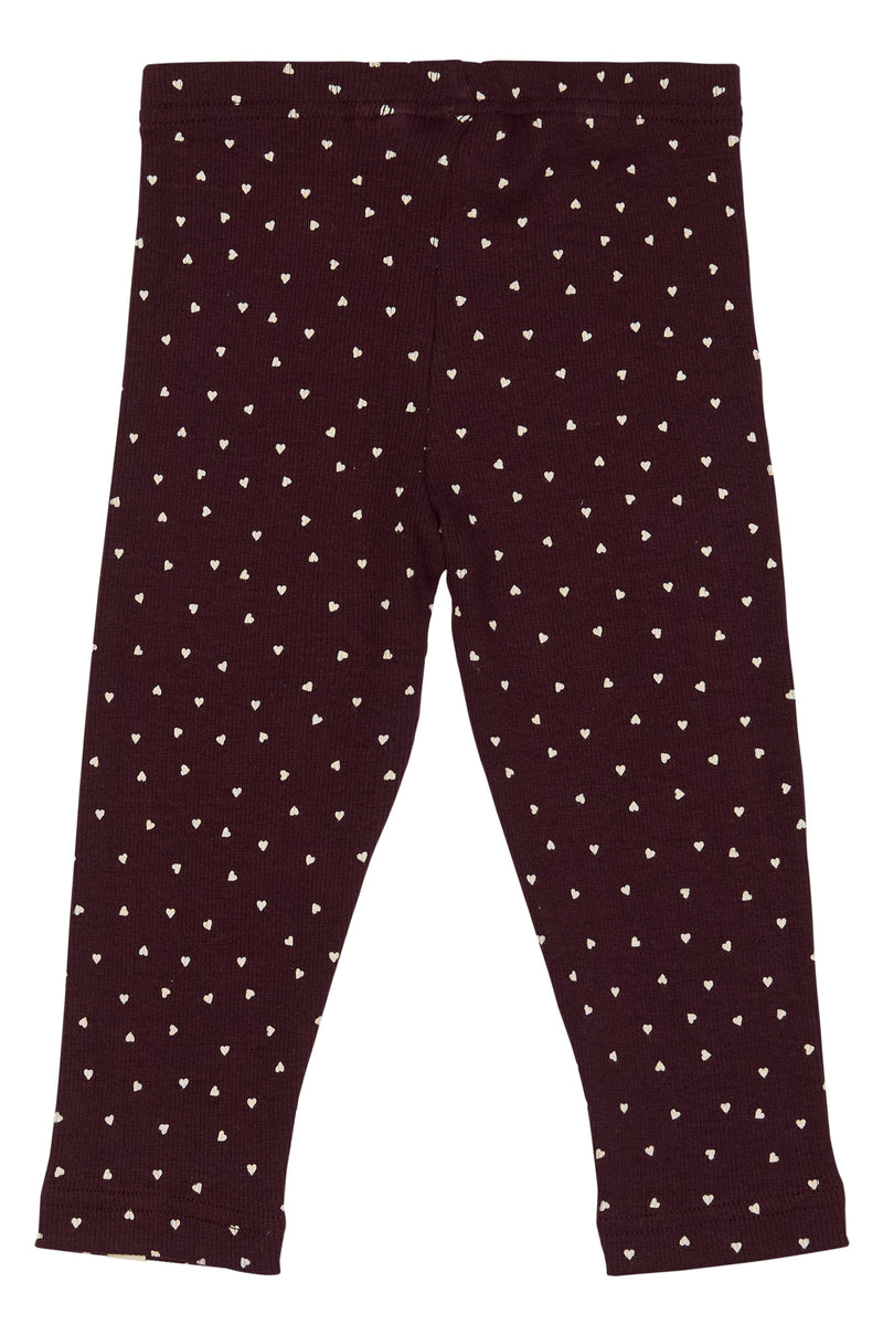 Petit Piao Leggings Modal Heart - Dark Grape