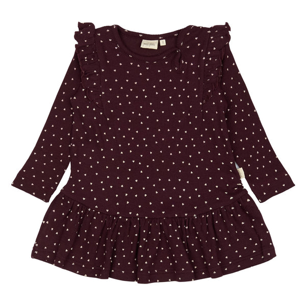 Petit Piao Kjole Modal Heart - Dark Grape